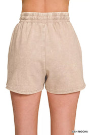 ZENANA French Terry Acid Washed Relaxed Top & Short Set on Simply Obsessed