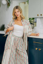 BIBI Eyelet Lace And Floral Mix And Match Shirt Top on Simply Obsessed