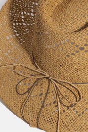 LA FINDS Turquoise and Shell Star Beads Strap Western Straw Hat on Simply Obsessed