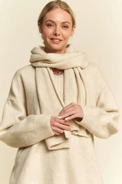 DAVI & DANI V-Neck Dropped Shoulder Sweater with Scarf **FALL DEBUT SALE** on Simply Obsessed