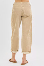 RISEN High Rise Crop Barrel Cordurory Pants on Simply Obsessed
