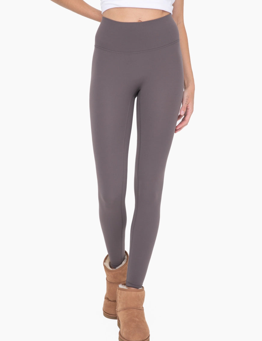 MONO B DOORBUSTER Fleece-Lined High Waisted Leggings-BRONZE on Simply Obsessed