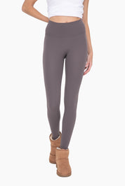 MONO B DOORBUSTER Fleece-Lined High Waisted Leggings-BRONZE on Simply Obsessed