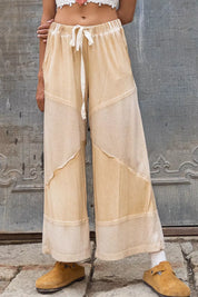 POL Elastic Waistband Wide Leg Pants with Drawstring on Simply Obsessed