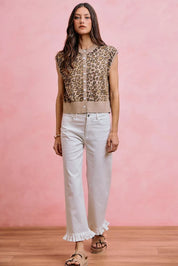 SO ME Ruffled Bottom Detail Mid Rise Jeans on Simply Obsessed