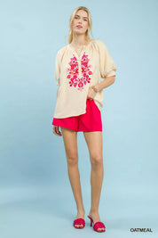 UMGEE Embroidered Puff Sleeve Blouse on Simply Obsessed