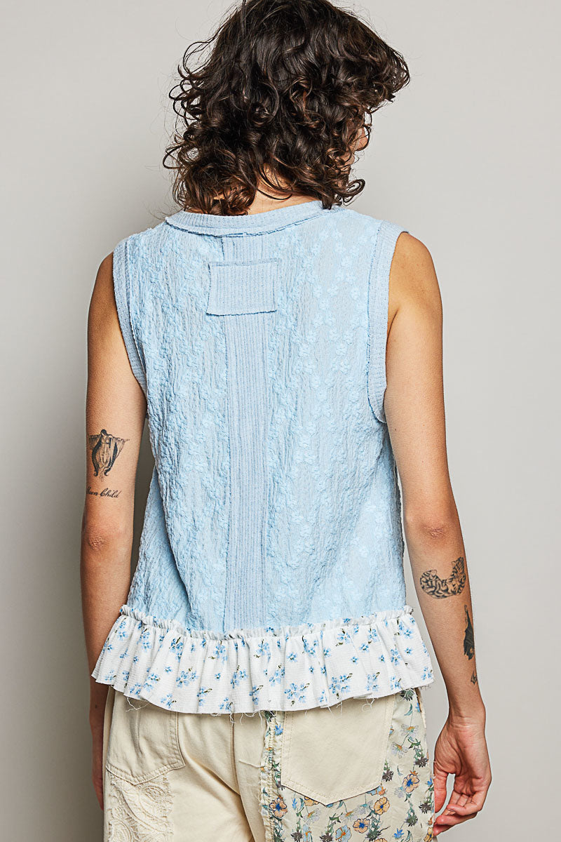POL Floral Print V-Neck Textured Tank **SALE** on Simply Obsessed