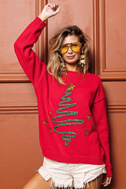 BiBi Sequin Star Tinsel Christmas Sweater on Simply Obsessed