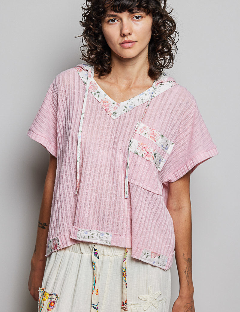 POL Short Sleeve Hooded Top with Back-Open Detail. **SALE** on Simply Obsessed