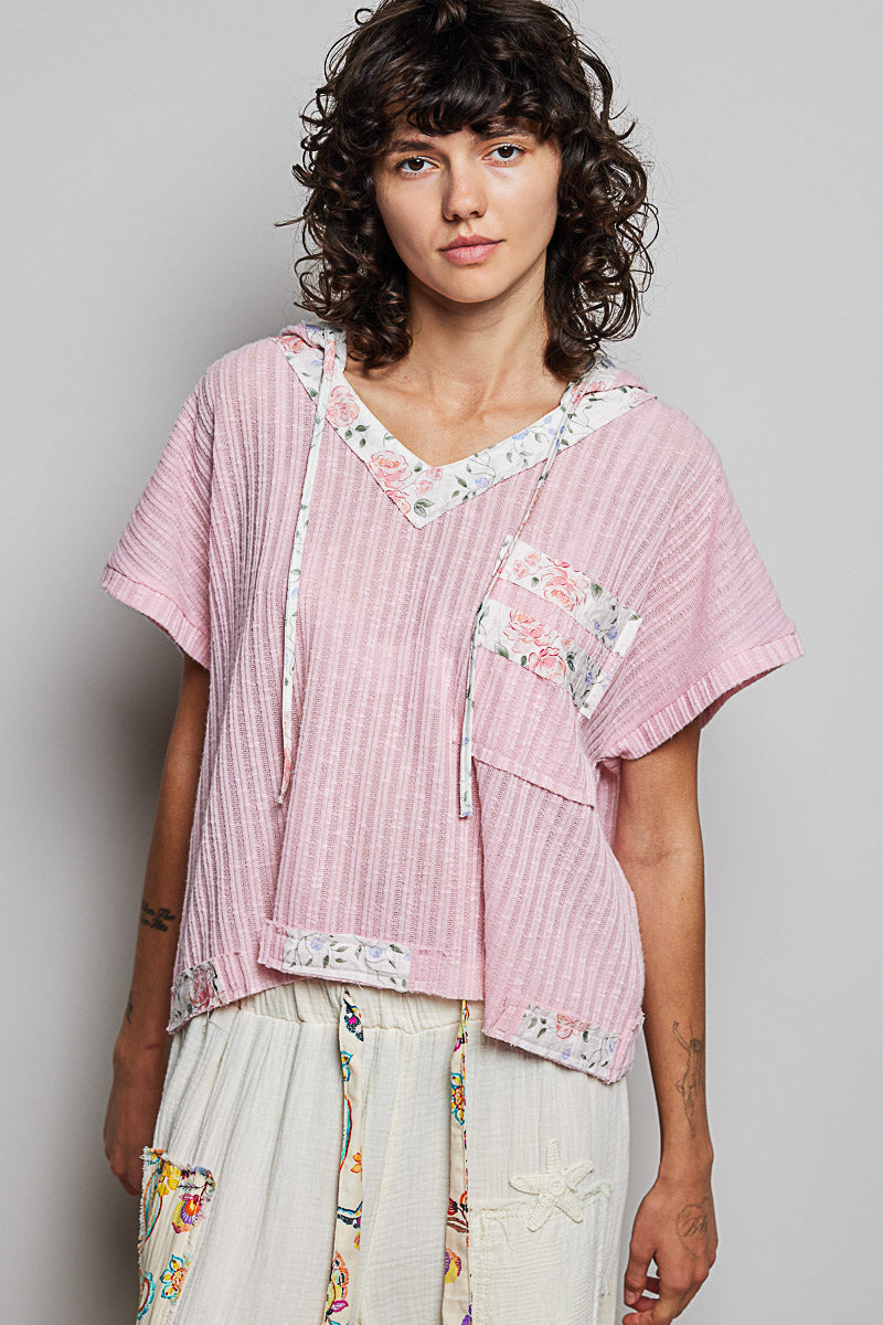 POL Short Sleeve Hooded Top with Back-Open Detail. **SALE** on Simply Obsessed