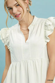 UMGEE Ruffle Sleeve Babydoll Dress on Simply Obsessed