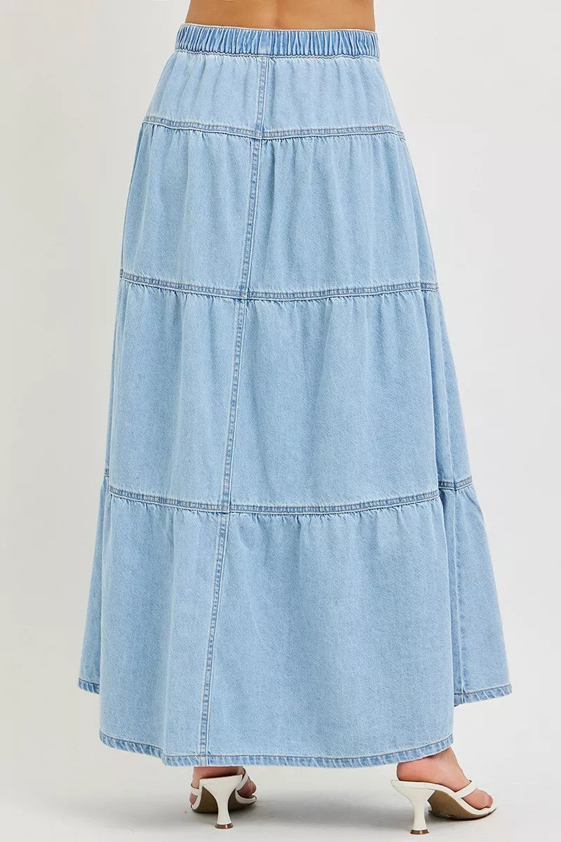 RISEN High Rise Ruffle Long Skirts on Simply Obsessed
