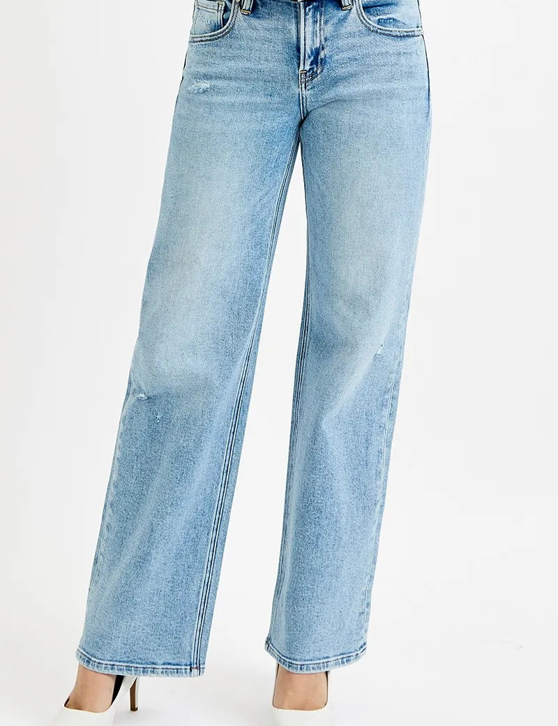 RISEN Full Size Low Rise Ankle Boyfriend Distressed Jeans Plus Size on Simply Obsessed