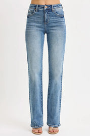 RISEN Full Size Tummy Control High Rise Straight Jeans Plus Size on Simply Obsessed