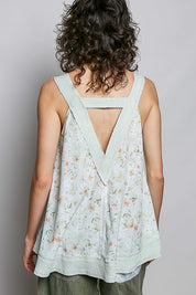 POL Floral V-Neck Tank with Front Pocket **SALE** on Simply Obsessed