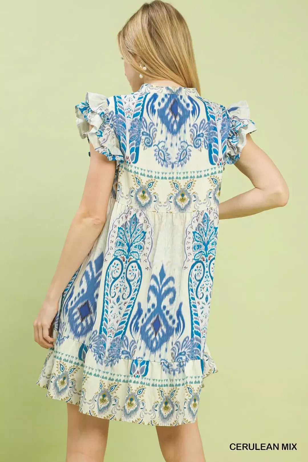 UMGEE Mix Ruffle Sleeve Boho Print Dress on Simply Obsessed