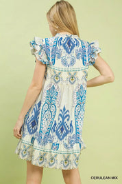 UMGEE Mix Ruffle Sleeve Boho Print Dress on Simply Obsessed