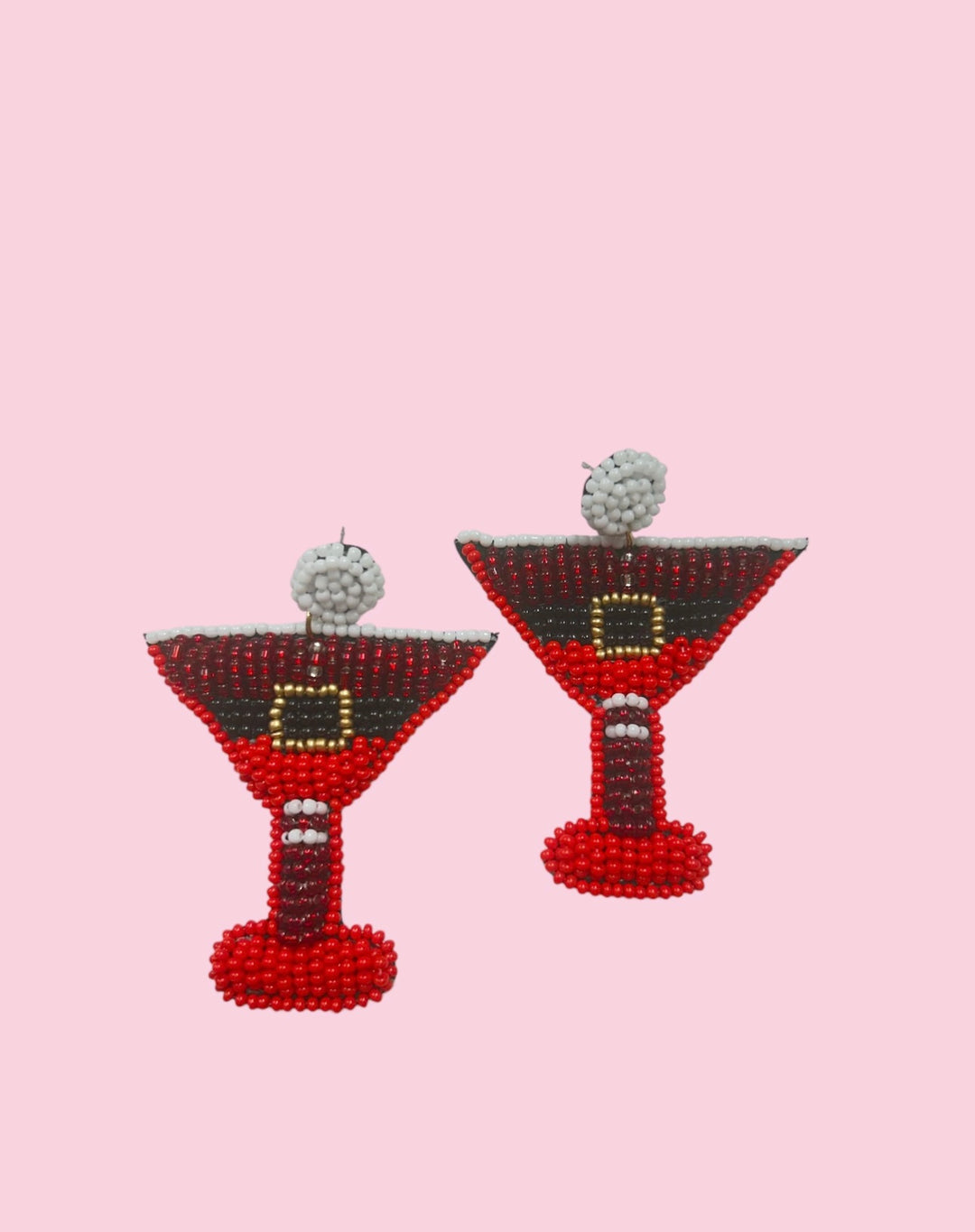 CAMEL THREADS: Santa Cocktail Beaded Earrings on Simply Obsessed