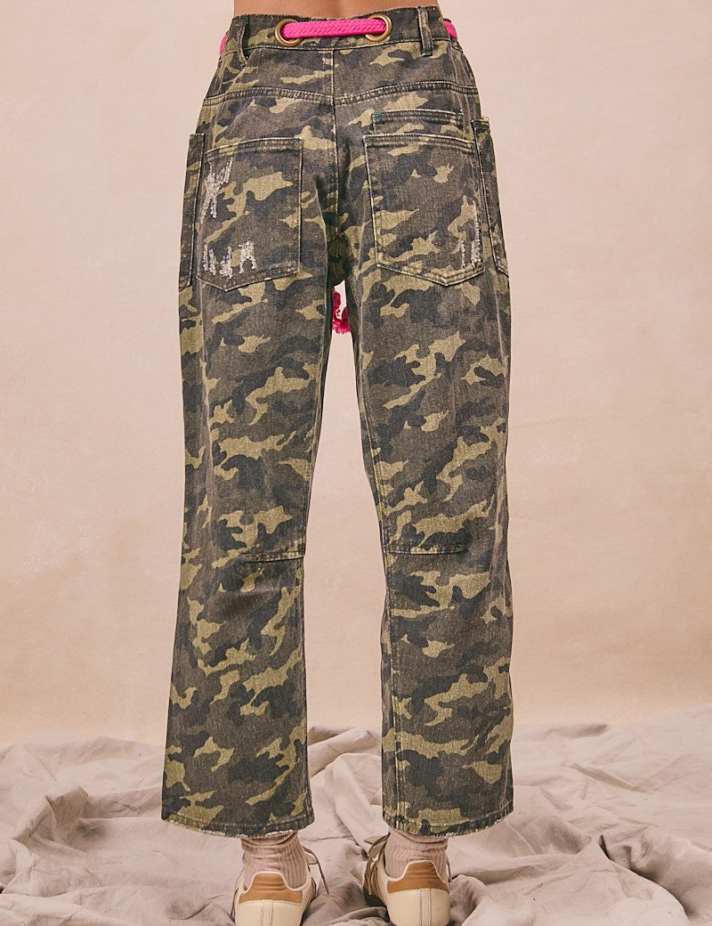 BIBI CAMOUFLAGE PATCH POCKET PANTS ***BEACH LIVE*** on Simply Obsessed