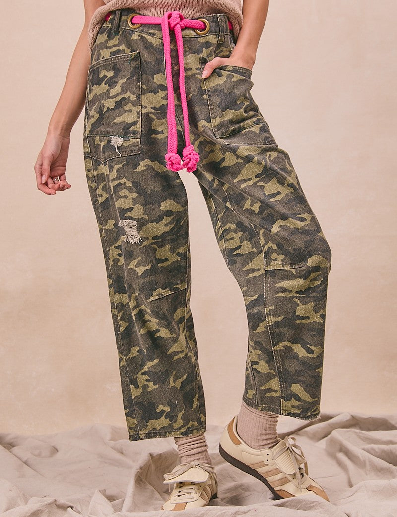 BIBI CAMOUFLAGE PATCH POCKET PANTS ***BEACH LIVE*** on Simply Obsessed