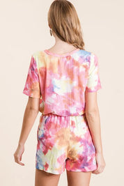 BiBi Tie Dye French Terry Casual Shorts on Simply Obsessed