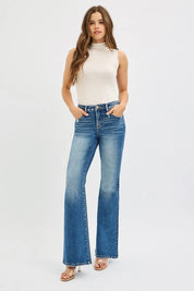 RISEN Full Size Tummy Control High Rise Flare Jeans Plus Size on Simply Obsessed