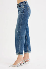 RISEN Full Size Low Rise Crop Boyfriend Jeans Plus Size on Simply Obsessed