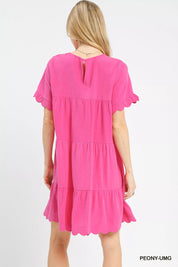 UMGEE Linen Tiered Babydoll Dress with Ruffle Sleeves on Simply Obsessed