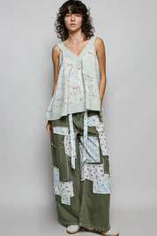POL Floral V-Neck Tank with Front Pocket **SALE** on Simply Obsessed