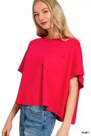 ZENANA Exposed Seam Boxy Top on Simply Obsessed
