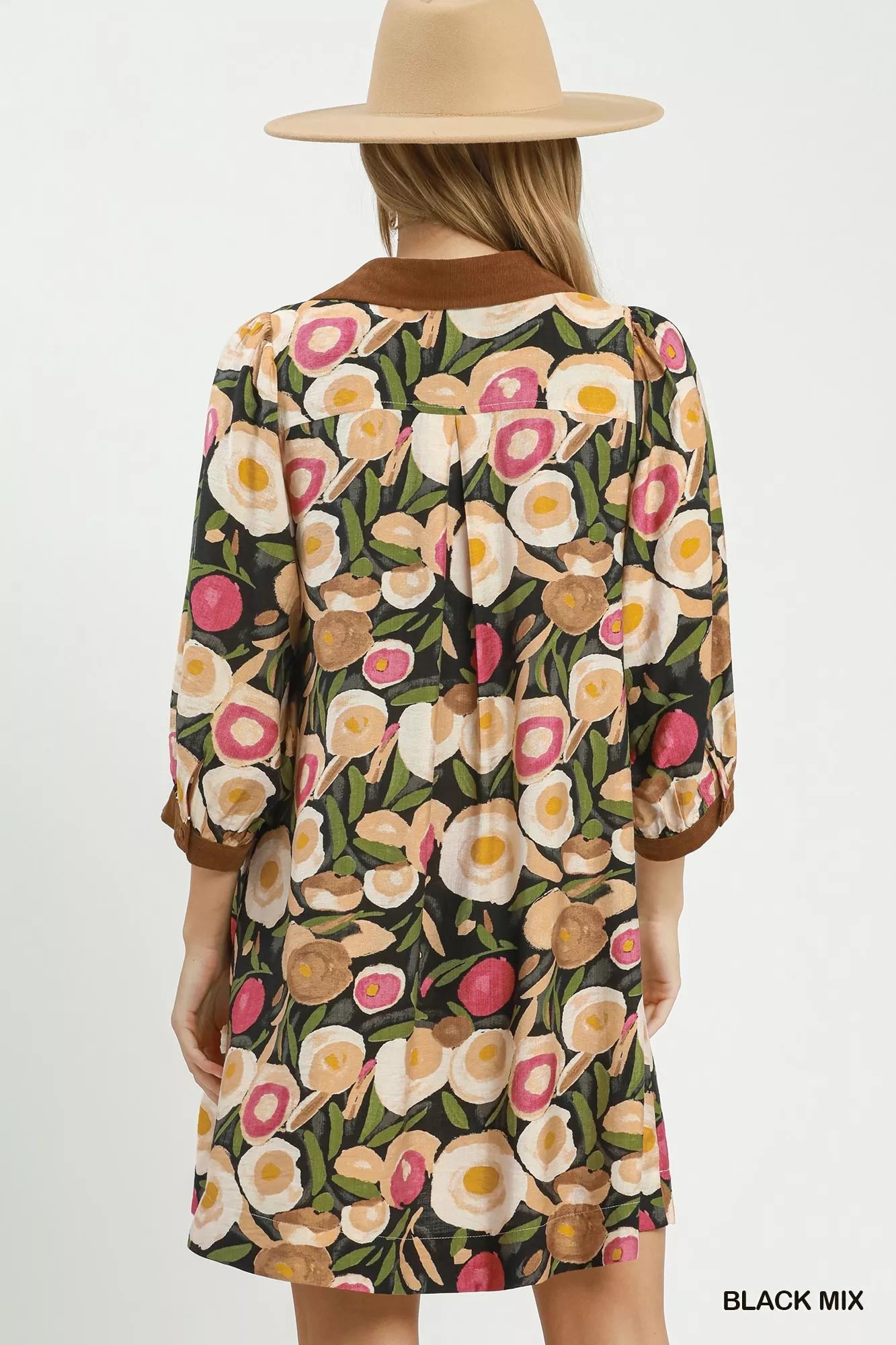 UMGEE Mix Floral Contrast Trim Shift Mini Dress **DOORBUSTER** on Simply Obsessed