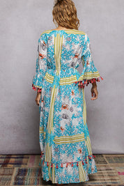 POL Bohemian Print Tassel Trim Maxi Dress on Simply Obsessed