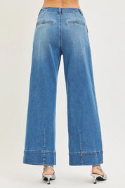 RISEN Slouchy Wide Leg Jeans With Pleats on Simply Obsessed