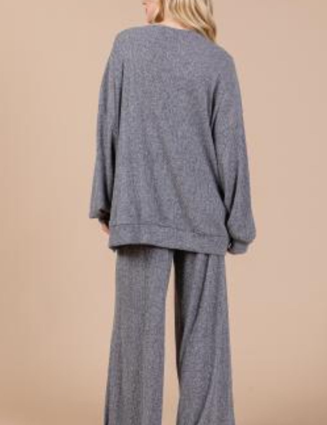 CES FEMME Cozy Long Sleeve Lounge Set - BLACK on Simply Obsessed
