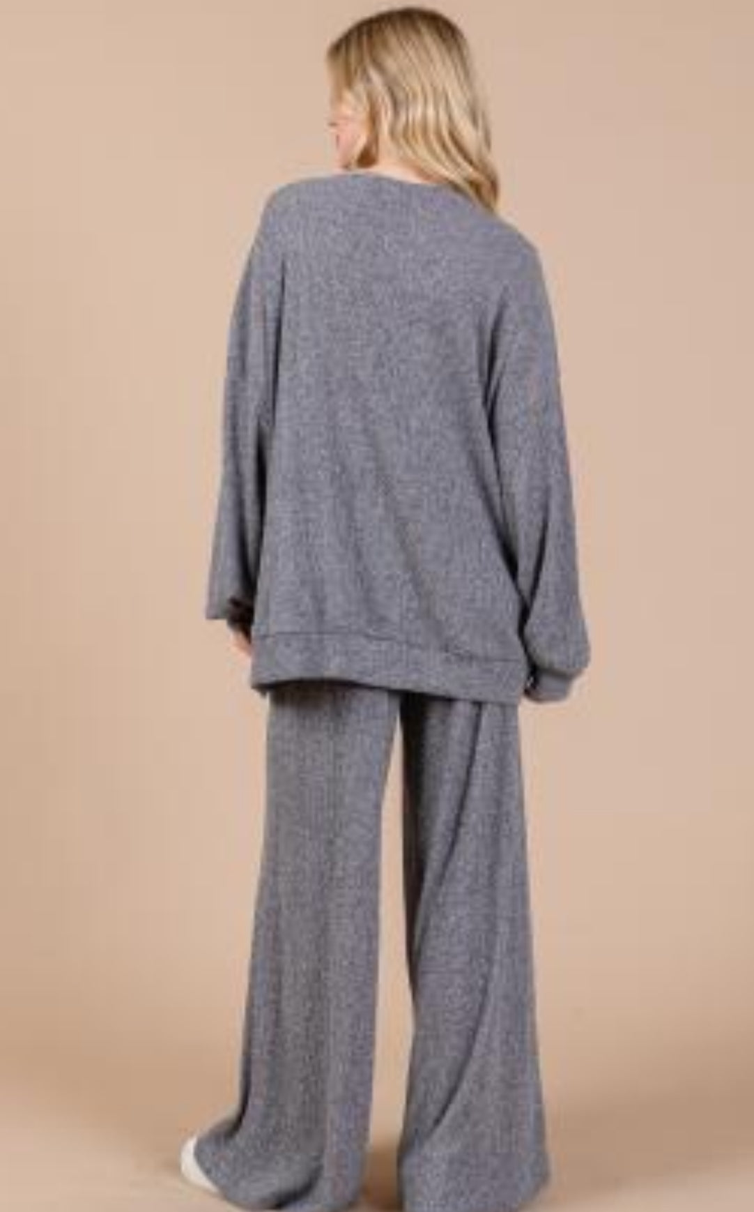 CES FEMME Cozy Long Sleeve Lounge Set - BLACK on Simply Obsessed