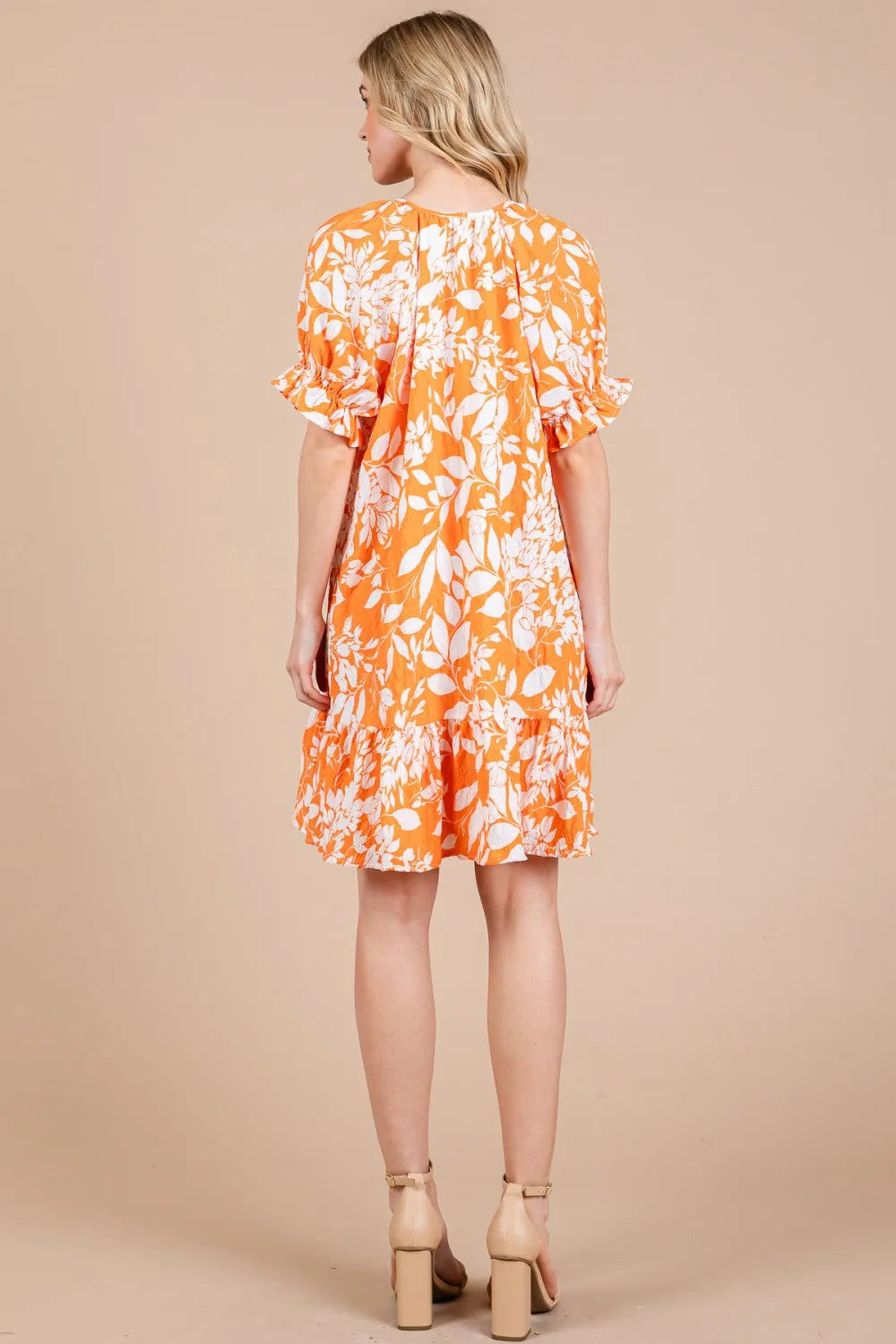 CES FEMME Floral Mini Dress - ORANGE on Simply Obsessed