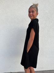 CES FEMME Front Collared Button-Down Romper - BLACK on Simply Obsessed