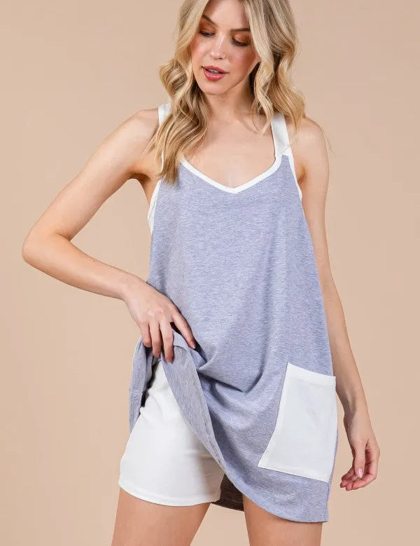 CES FEMME Sleeveless Skort Romper - H GREY on Simply Obsessed