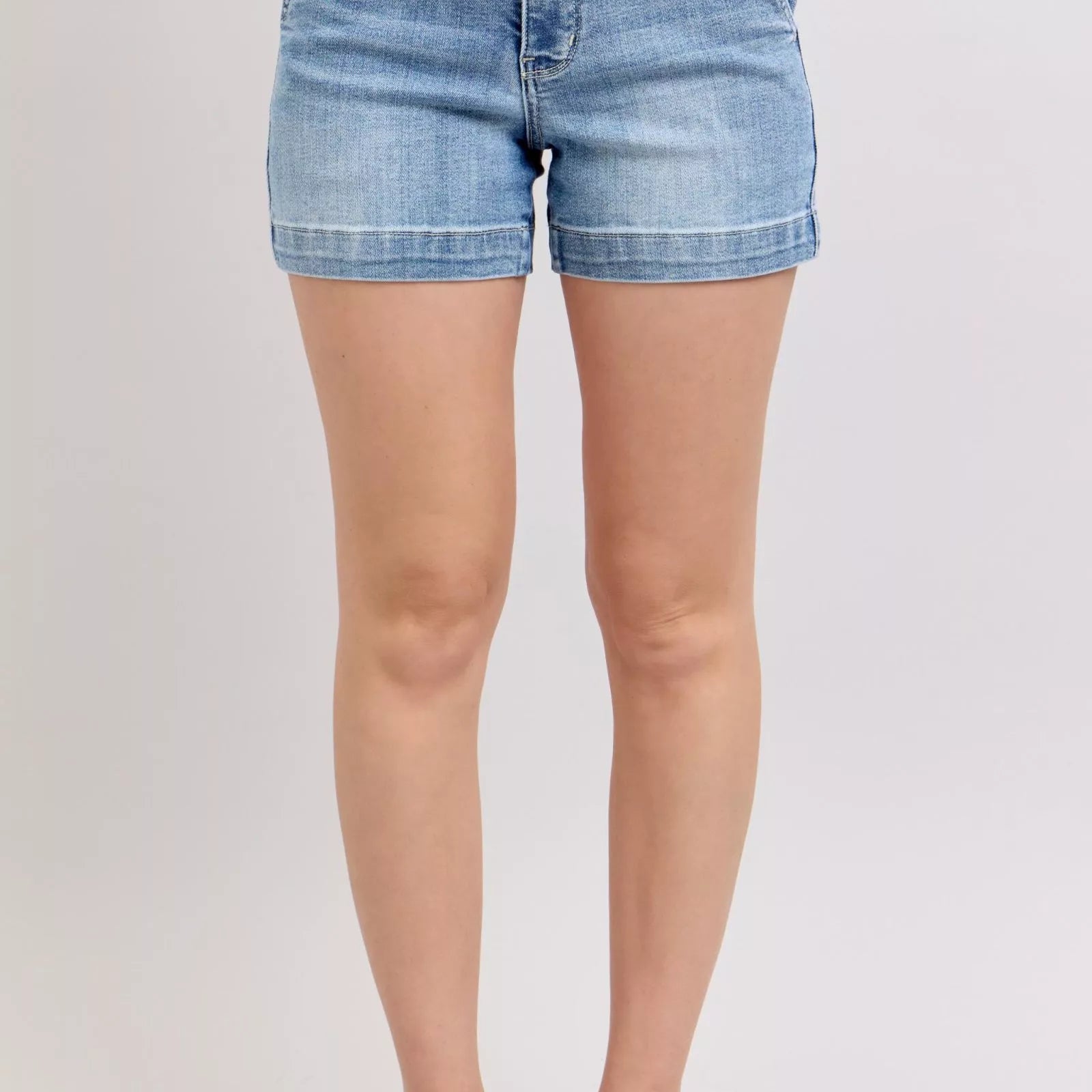 JUDY BLUE Mid Rise Denim Shorts on Simply Obsessed