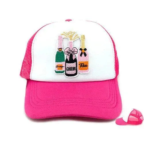 Champagne Celebration Patch Foam Trucker Hat on Simply Obsessed