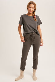 LISTICLE Cotton T-Shirt Sweatpant Set - NEW COLORS