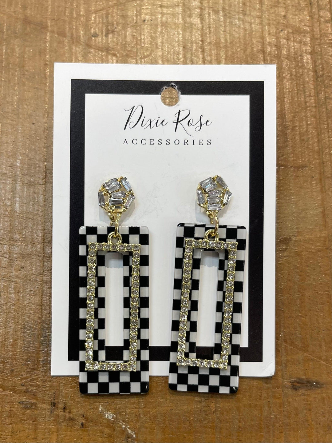 Checkered Bling Earrings on Simply Obsessed