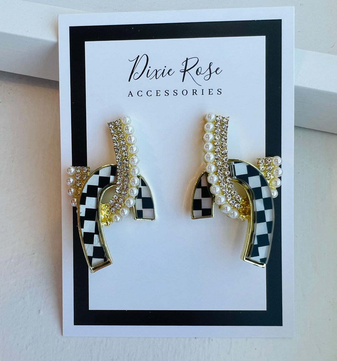 Checkered Statement Earrings by Dixie Rose on Simply Obsessed