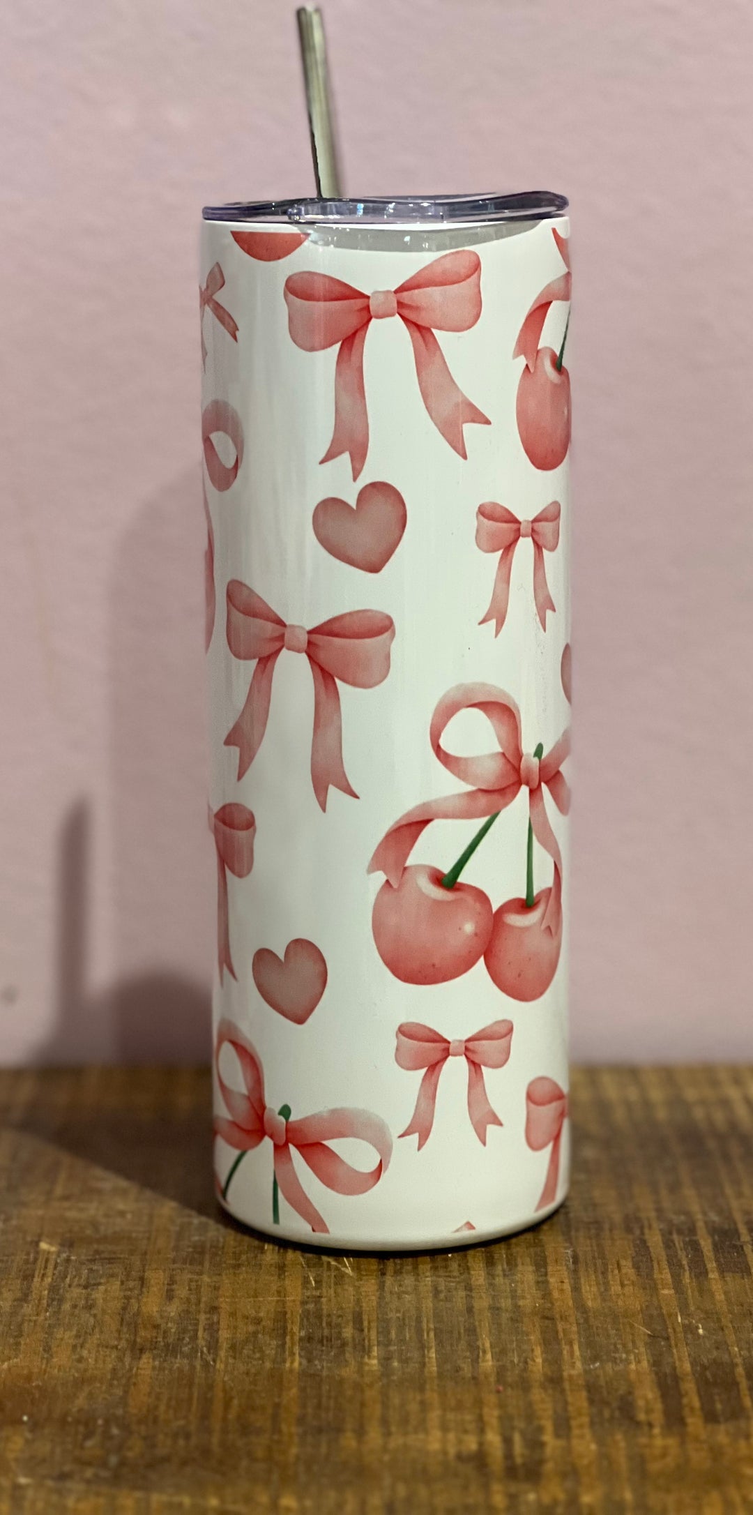 Cherry Bow Tumbler (20 oz) on Simply Obsessed