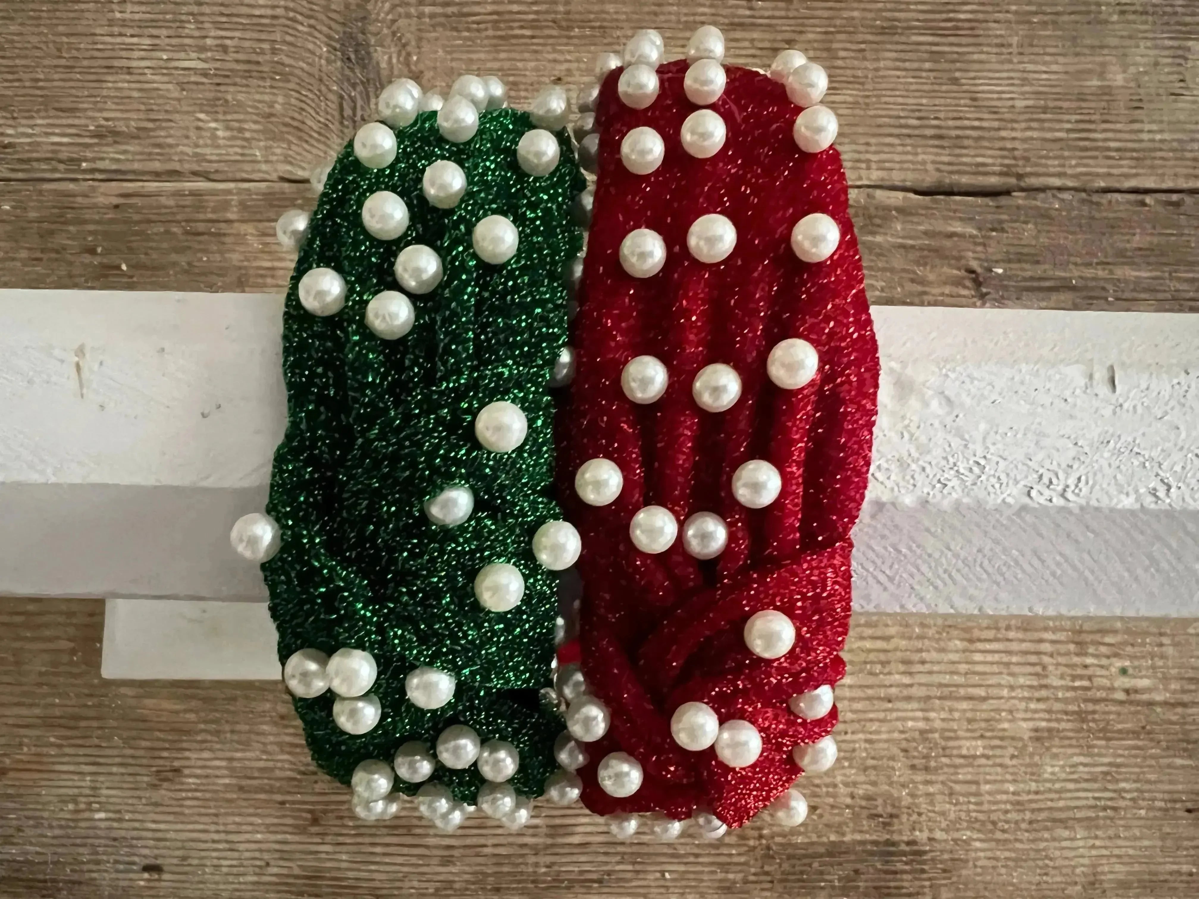 Christmas Pearl Headbands on Simply Obsessed