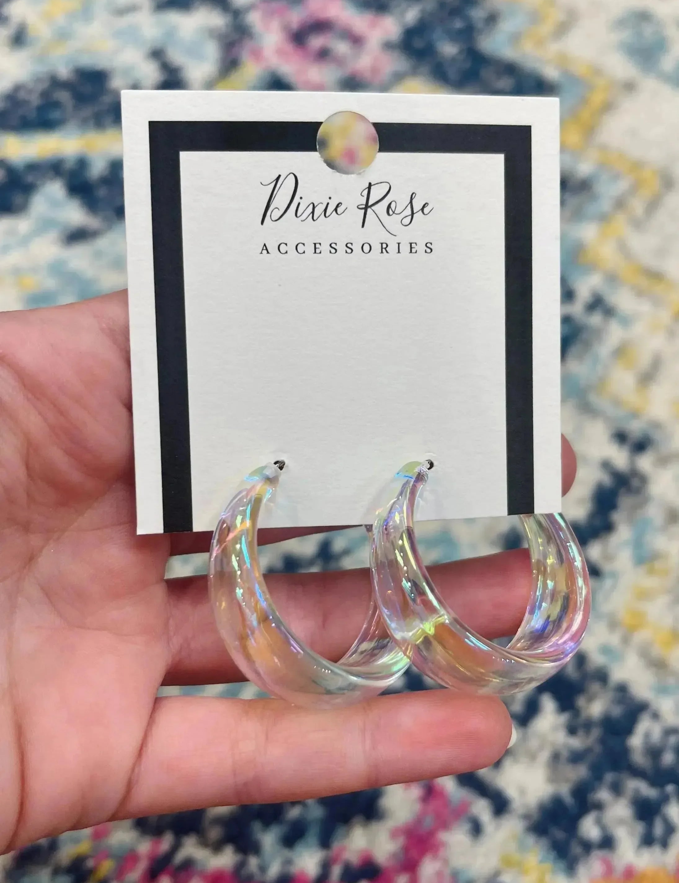 Clear Iridescent Hoops on Simply Obsessed
