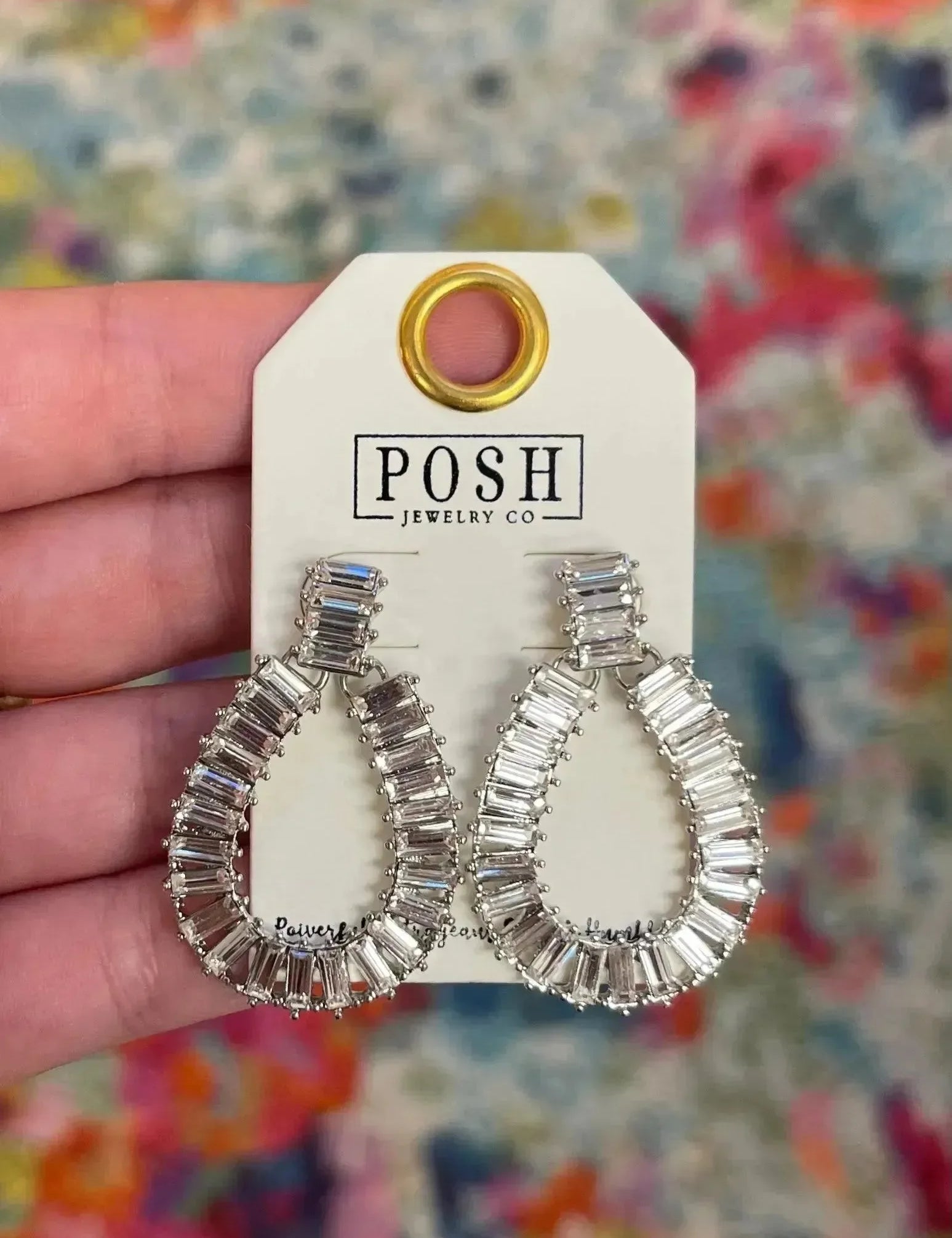 Clear Stone Teardrop Bling Earrings on Simply Obsessed