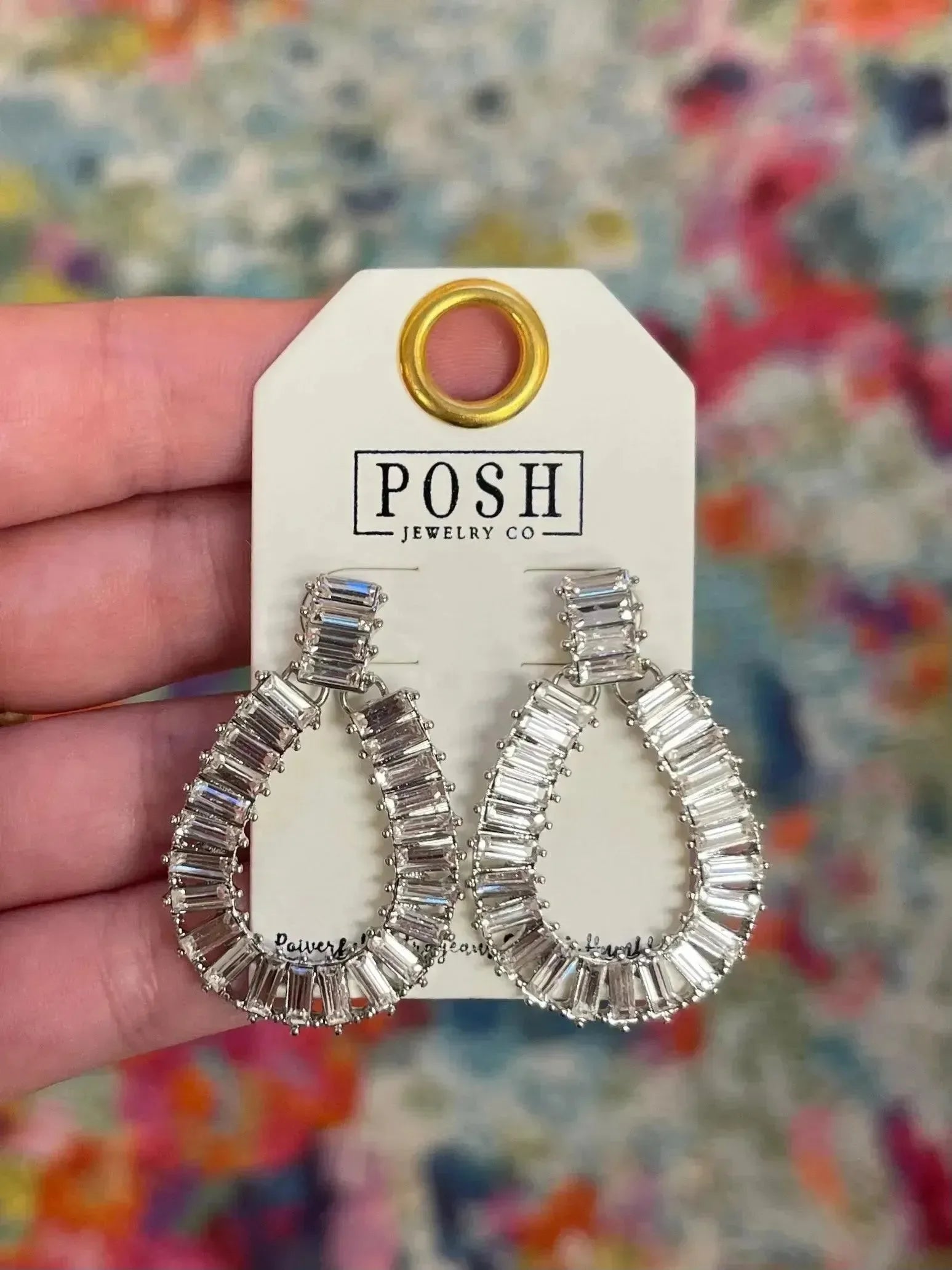 Clear Stone Teardrop Bling Earrings on Simply Obsessed