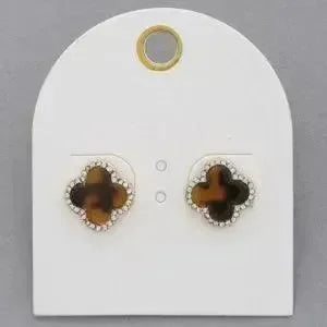 Clover Tortoise Shell Studs on Simply Obsessed