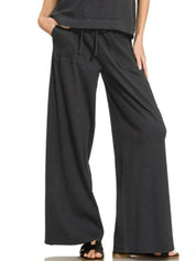 Zenana Ribbed Short Sleeve Tee and Pants Set on Simply Obsessed